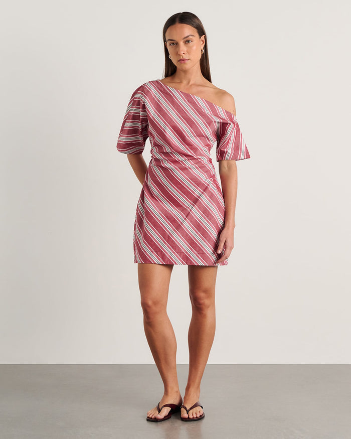 JAG zuri mini dress ivoryburgundy
