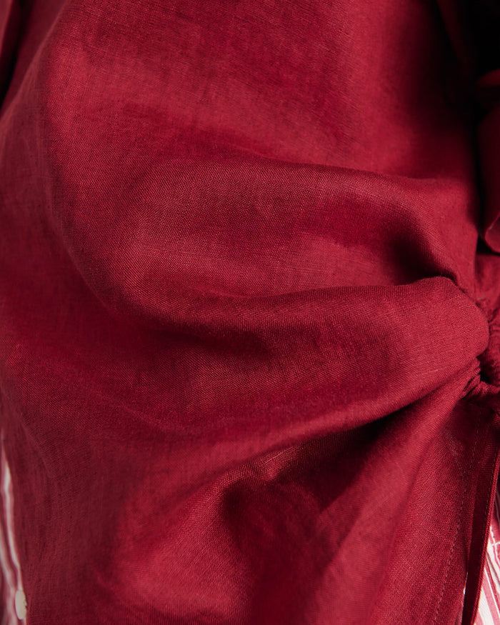 JAG zuri side tie shirt burgundy
